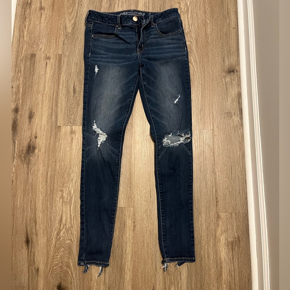 American Eagle Super Stretch distressed jeggings 10L 10 long